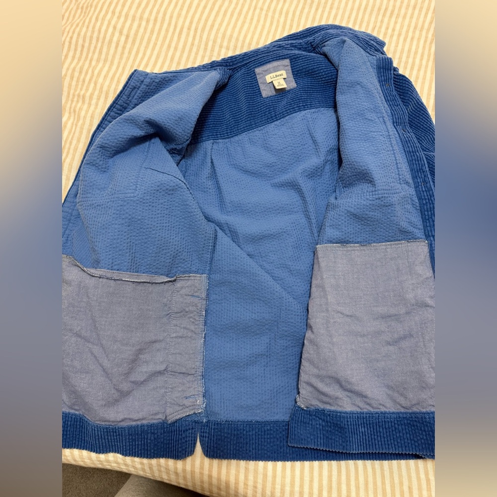 Vintage 90s L.L. Bean Sunwashed Corduroy Shirt Jacket - Blue - Size M - Picture 3 of 7